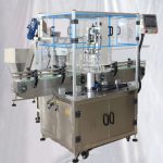 மூடி உயர்த்தி ஊட்டி கொண்ட ரோட்டரி பிளாஸ்டிக் ஜூஸ் பாட்டில் கேப்பர் உபகரணங்கள்