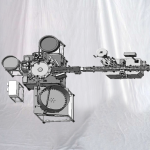 கிடைமட்ட ஸ்டிக்கர் லேபிளருடன் சிறிய சோதனைக் குழாய்கள் நிரப்புதல் கேப்பிங் இயந்திரம்