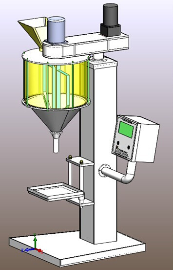 CAD illustration of powder filling machine filler.jpgக்கான விளக்கப்படம் வரைதல்
